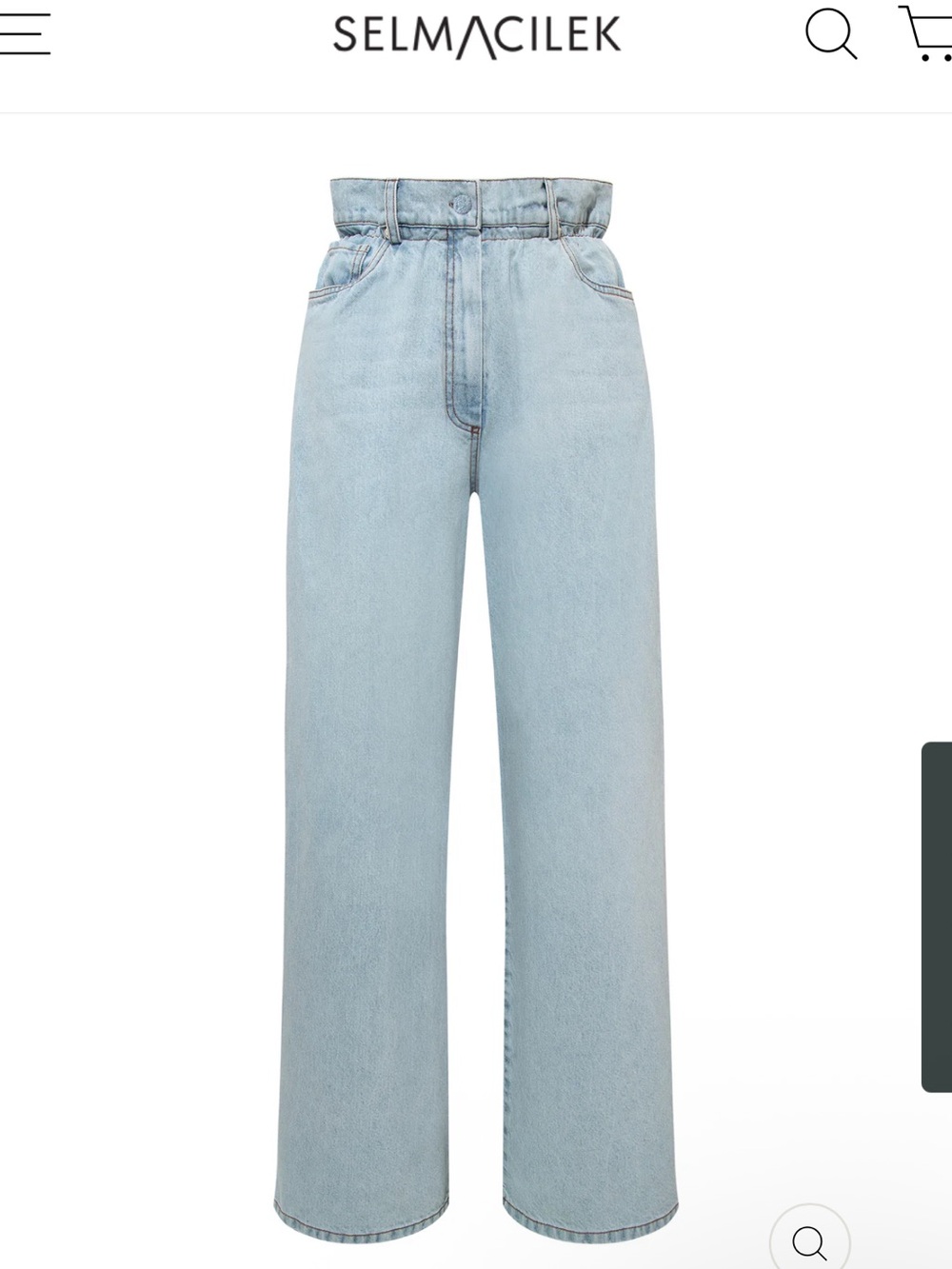SELMACILEK ARIA Light Blue Wide-Leg Denim Jeans